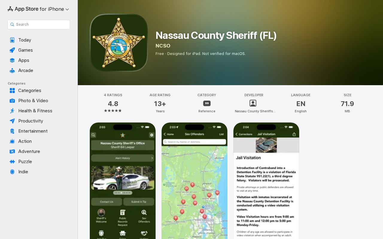 Nassau County Sheriff app with limited released-inmate mugshot access